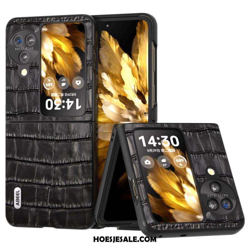 Cover Hoesje Oppo Find N3 Flip Telefoonhoesje Krokodileffect Abeel
