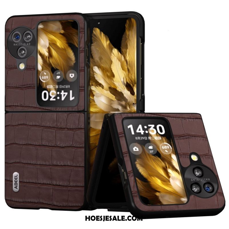 Cover Hoesje Oppo Find N3 Flip Telefoonhoesje Krokodileffect Abeel