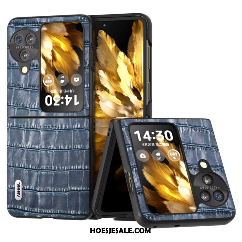 Cover Hoesje Oppo Find N3 Flip Telefoonhoesje Krokodileffect Abeel