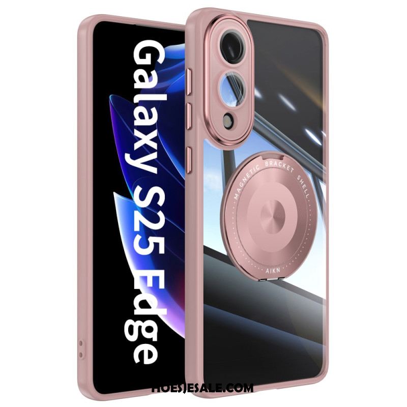 Cover Hoesje Samsung Galaxy S25 5g Edge Telefoonhoesje Draaibare Houder En Lensbeschermer