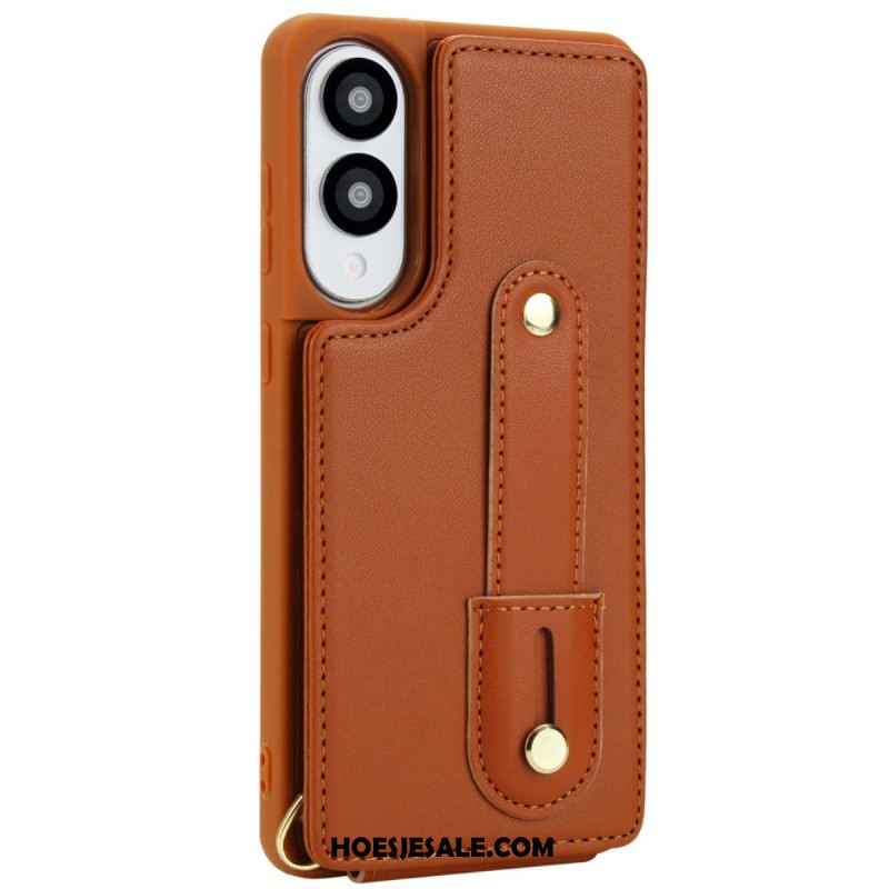 Cover Hoesje Samsung Galaxy S25 5g Edge Telefoonhoesje Kaarthouder Met Riempje En Schouderriem