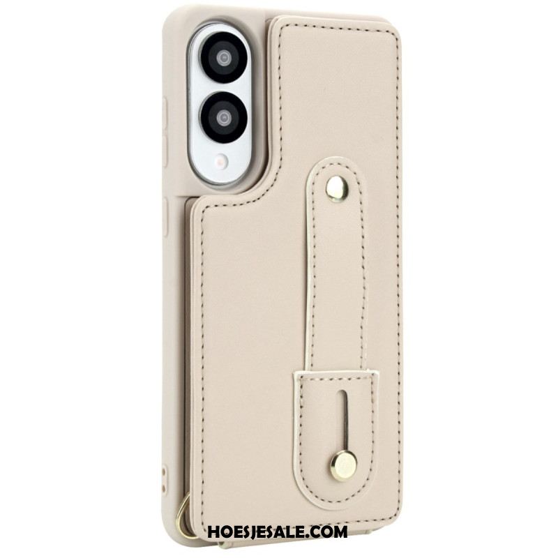 Cover Hoesje Samsung Galaxy S25 5g Edge Telefoonhoesje Kaarthouder Met Riempje En Schouderriem