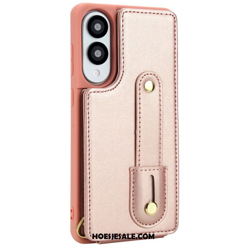 Cover Hoesje Samsung Galaxy S25 5g Edge Telefoonhoesje Kaarthouder Met Riempje En Schouderriem