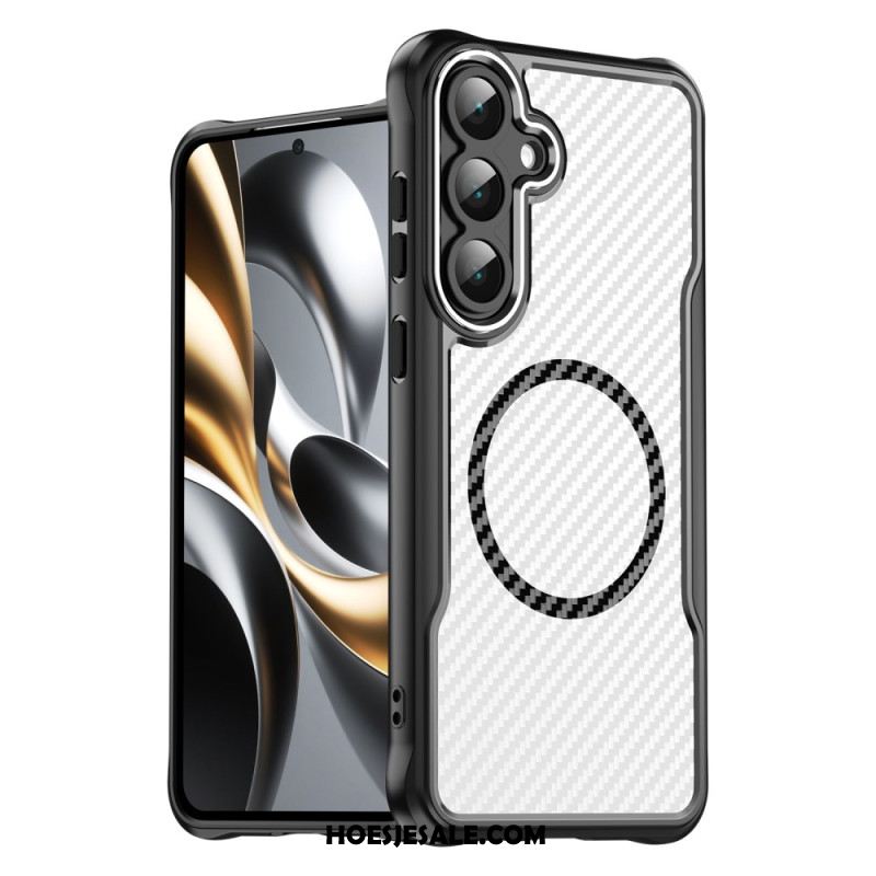 Cover Hoesje Samsung Galaxy S25 Fe Telefoonhoesje Compatibel Met Magsafe Met Koolstofvezeltextuur
