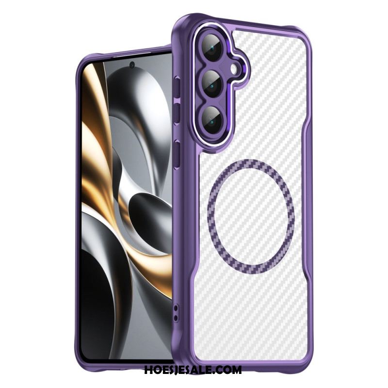 Cover Hoesje Samsung Galaxy S25 Fe Telefoonhoesje Compatibel Met Magsafe Met Koolstofvezeltextuur
