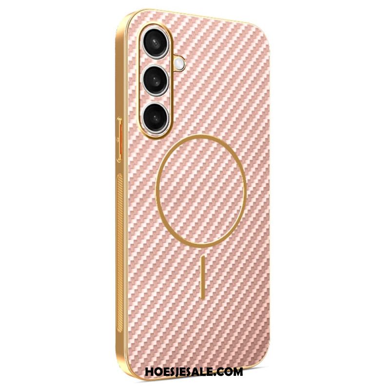Cover Hoesje Samsung Galaxy S25 Fe Telefoonhoesje Magsafe Met Koolstofvezeldesign