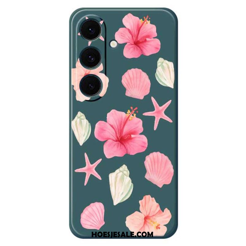 Cover Hoesje Samsung Galaxy S25 Fe Telefoonhoesje Siliconen Met Bloemen En Schelpen