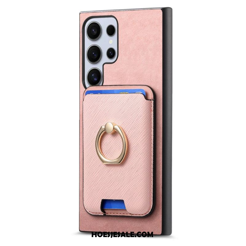 Cover Hoesje Samsung Galaxy S25 Ultra 5g Telefoonhoesje Afneembare Magnetische Kaarthouder En -standaard
