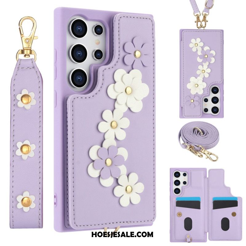 Cover Hoesje Samsung Galaxy S25 Ultra 5g Telefoonhoesje Kaarthouder Met Draagkoord En Schouderband Bandje