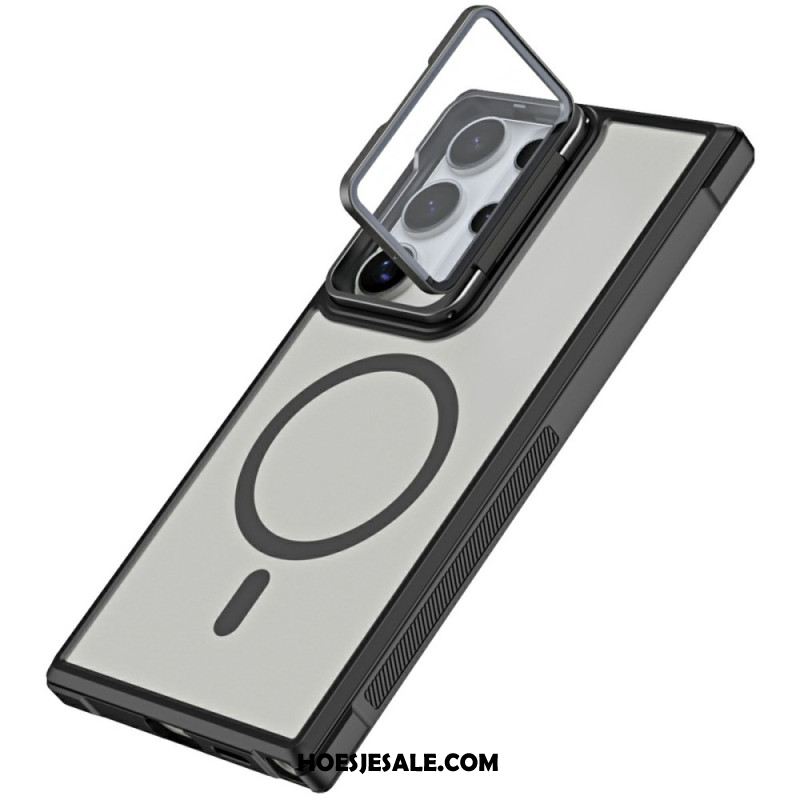 Cover Hoesje Samsung Galaxy S25 Ultra 5g Telefoonhoesje Magsafe-compatibel Mat Anti-vingerafdrukontwerp Met Standaard