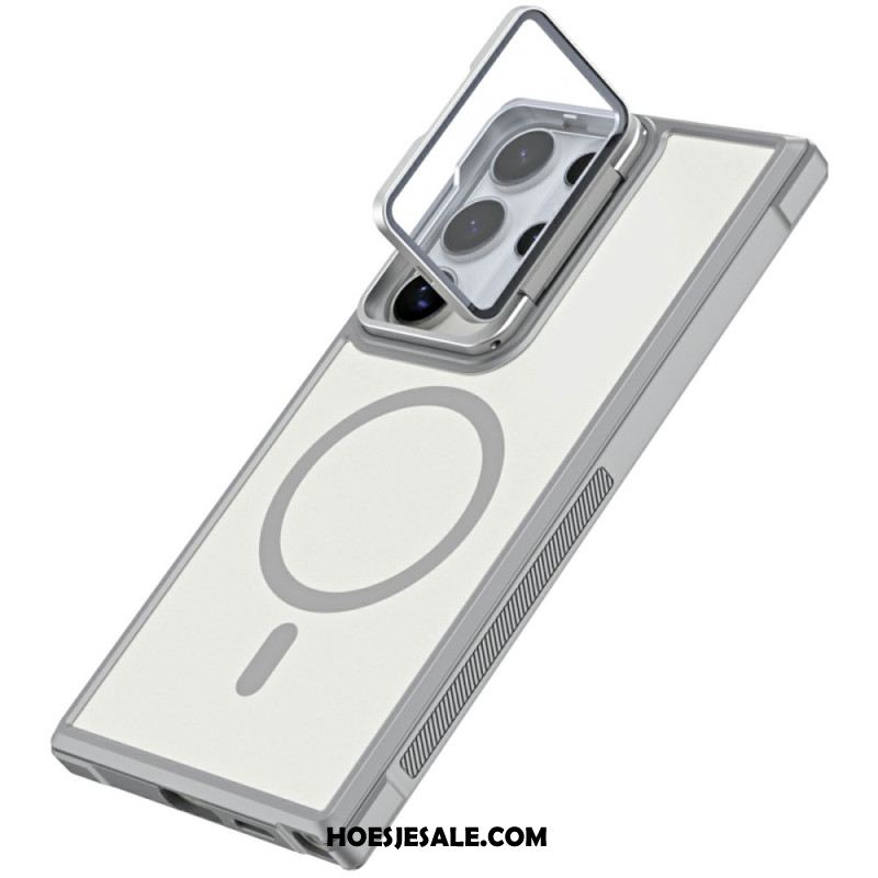 Cover Hoesje Samsung Galaxy S25 Ultra 5g Telefoonhoesje Magsafe-compatibel Mat Anti-vingerafdrukontwerp Met Standaard