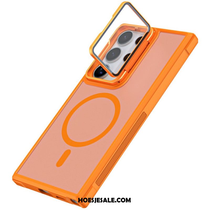 Cover Hoesje Samsung Galaxy S25 Ultra 5g Telefoonhoesje Magsafe-compatibel Mat Anti-vingerafdrukontwerp Met Standaard