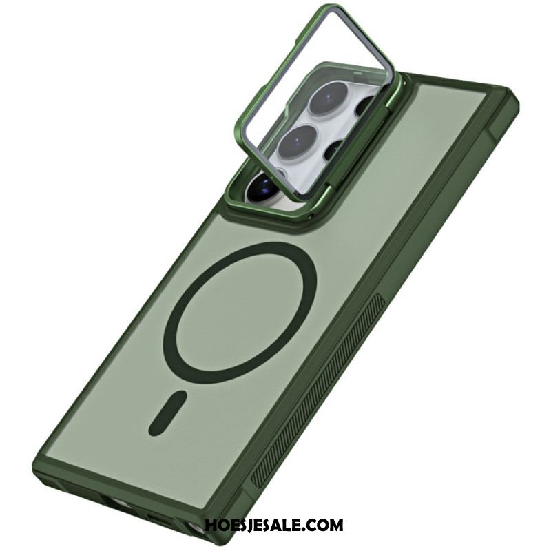 Cover Hoesje Samsung Galaxy S25 Ultra 5g Telefoonhoesje Magsafe-compatibel Mat Anti-vingerafdrukontwerp Met Standaard