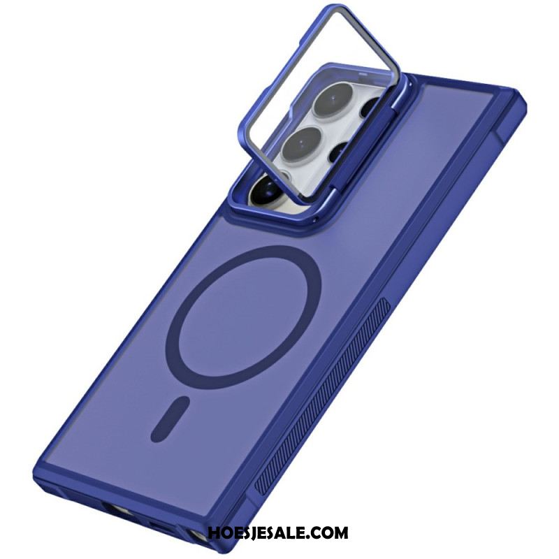 Cover Hoesje Samsung Galaxy S25 Ultra 5g Telefoonhoesje Magsafe-compatibel Mat Anti-vingerafdrukontwerp Met Standaard