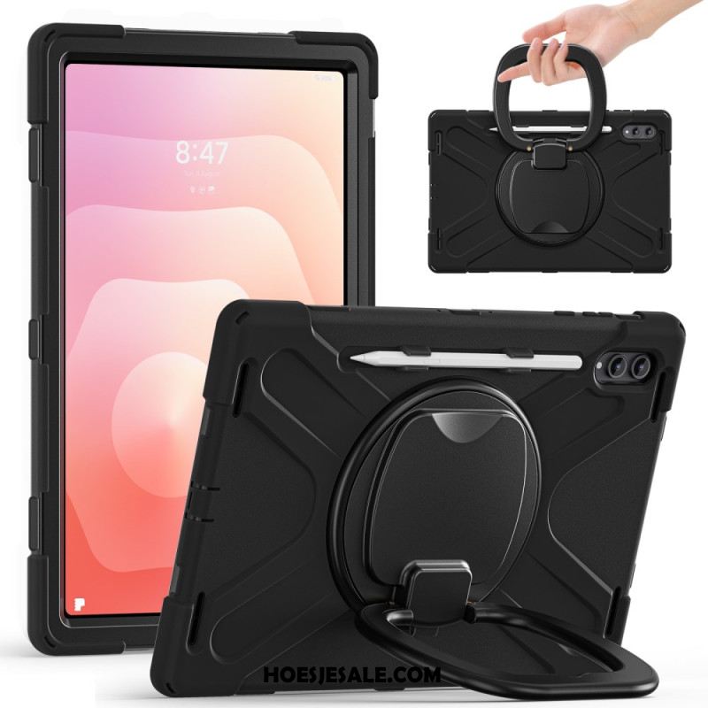Cover Hoesje Samsung Galaxy Tab S11 Ultra Telefoonhoesje Drievoudige Bescherming Met Draaibare Handgreep