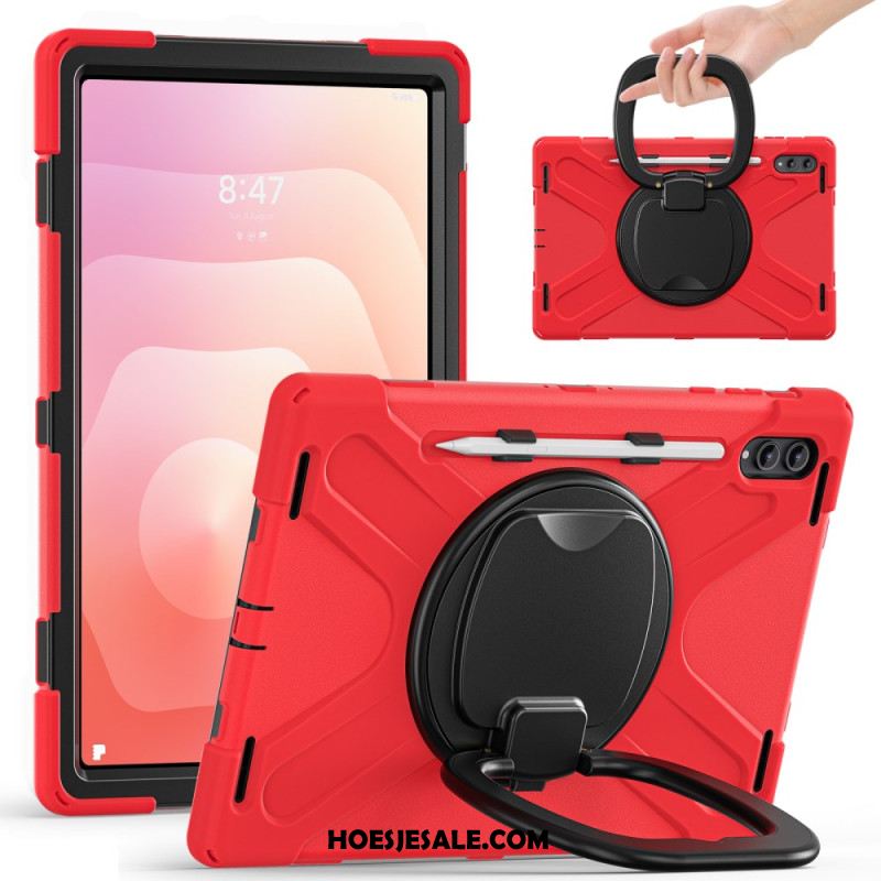 Cover Hoesje Samsung Galaxy Tab S11 Ultra Telefoonhoesje Drievoudige Bescherming Met Draaibare Handgreep