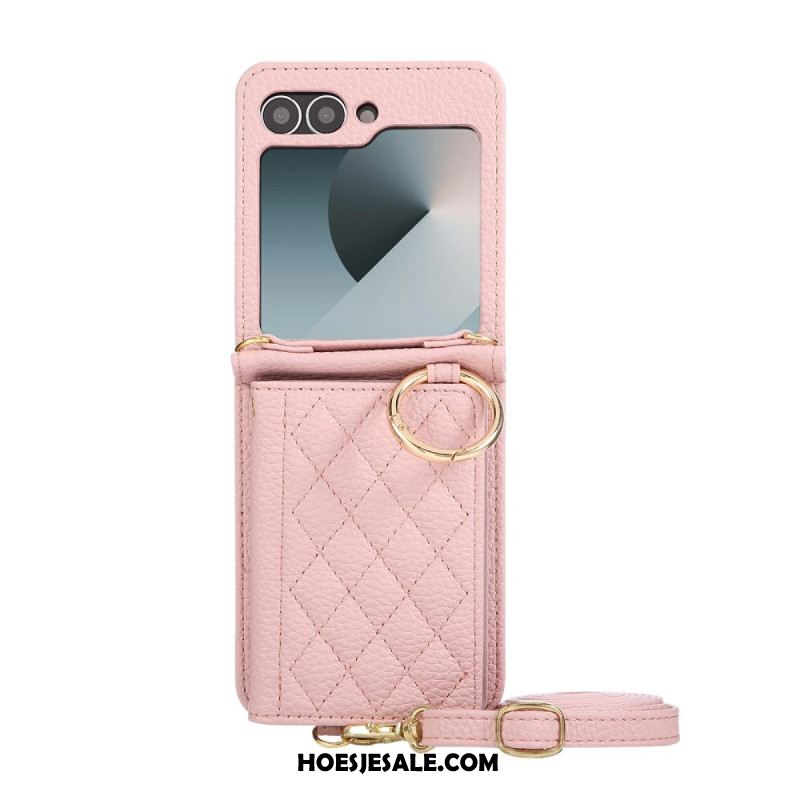 Cover Hoesje Samsung Galaxy Z Flip 7 Fe Telefoonhoesje Gewatteerd Met Schouderband