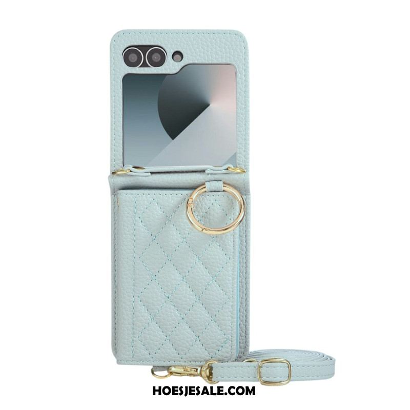 Cover Hoesje Samsung Galaxy Z Flip 7 Fe Telefoonhoesje Gewatteerd Met Schouderband