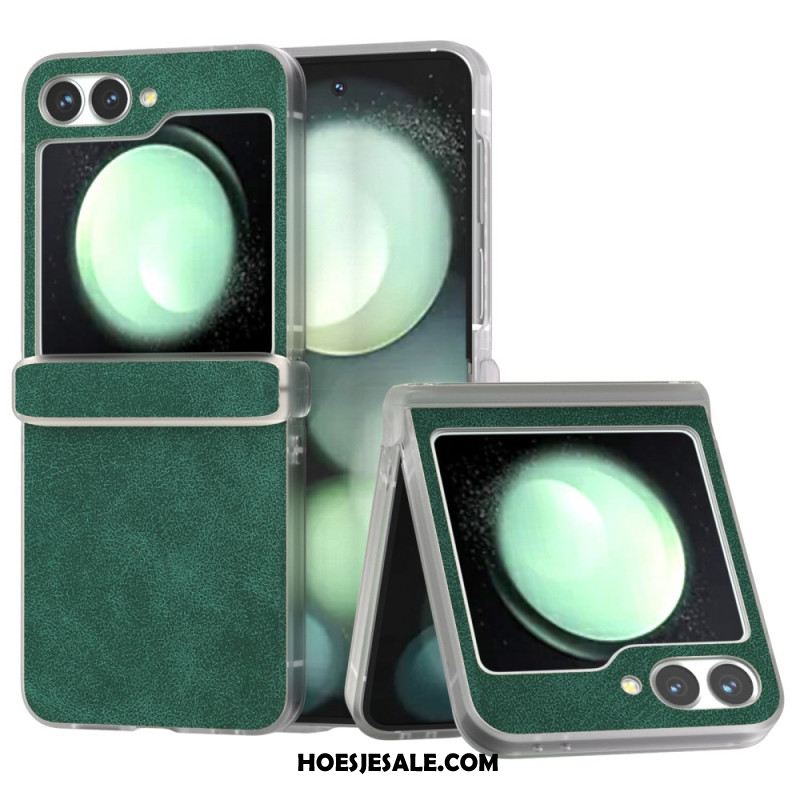 Cover Hoesje Samsung Galaxy Z Flip 7 Fe Telefoonhoesje Mat Lederlook