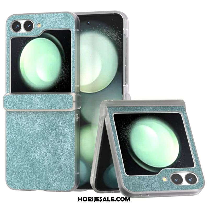 Cover Hoesje Samsung Galaxy Z Flip 7 Fe Telefoonhoesje Mat Lederlook