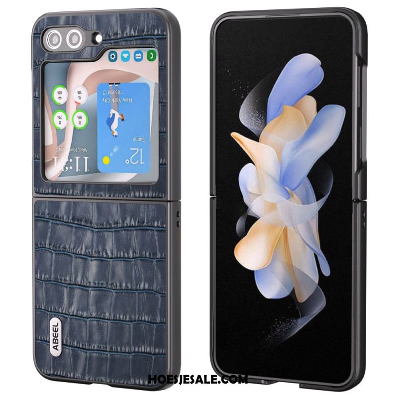 Cover Hoesje Samsung Galaxy Z Flip 7 Fe Telefoonhoesje Premium Krokodillenleerstructuur