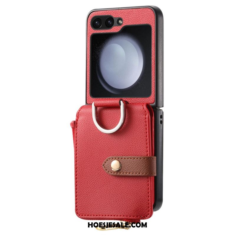 Cover Hoesje Samsung Galaxy Z Flip 7 Fe Telefoonhoesje Vak Met Rits En Ringhouder