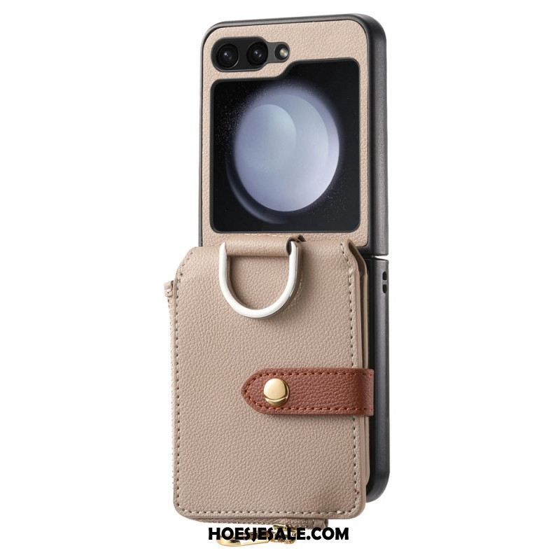 Cover Hoesje Samsung Galaxy Z Flip 7 Fe Telefoonhoesje Vak Met Rits En Ringhouder