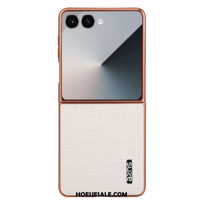Cover Hoesje Samsung Galaxy Z Flip 7 Telefoonhoesje Krokodillenstijl