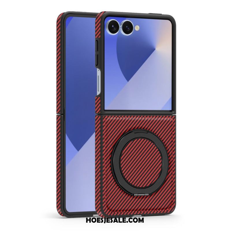 Cover Hoesje Samsung Galaxy Z Flip 7 Telefoonhoesje Magnetische Koolstofvezel