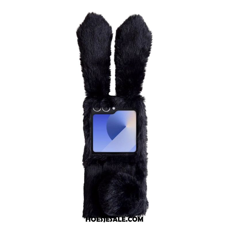 Cover Hoesje Samsung Galaxy Z Flip 7 Telefoonhoesje Pluche Konijnenoren