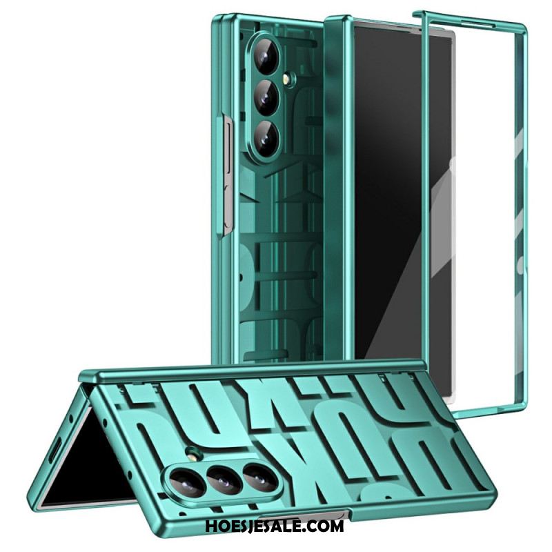 Cover Hoesje Samsung Galaxy Z Fold 7 Telefoonhoesje Letterontwerp Met Schermbeschermer Van Gehard Glas