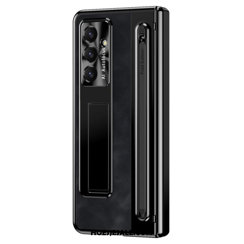 Cover Hoesje Samsung Galaxy Z Fold 7 Telefoonhoesje Standaard Met Lederlook En Stylushouder