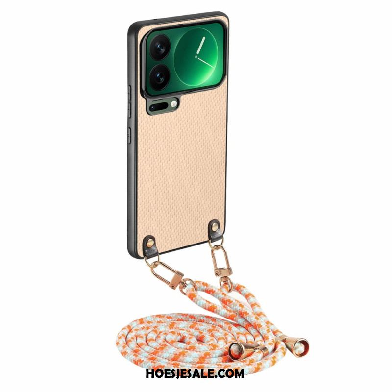 Cover Hoesje Xiaomi 17 Pro Max Telefoonhoesje Koolstofvezeltextuur