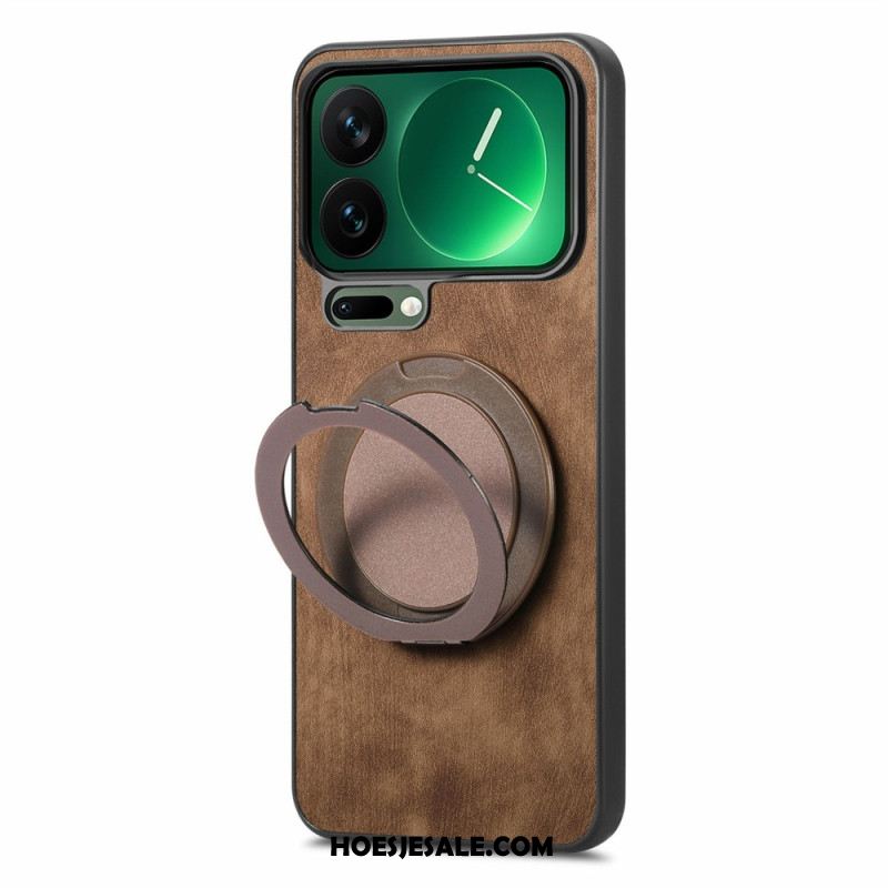 Cover Hoesje Xiaomi 17 Pro Telefoonhoesje Draaibare Standaard Retro Ledertextuur