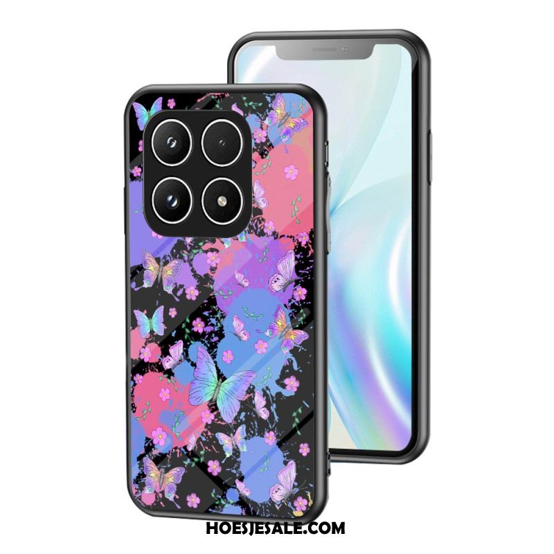 Cover Hoesje Xiaomi 17 Telefoonhoesje Gehard Glas Met Vlinderpatroon