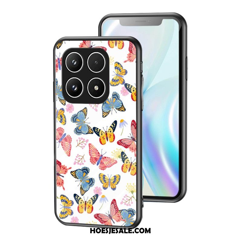 Cover Hoesje Xiaomi 17 Telefoonhoesje Gehard Glas Met Vlinderpatroon