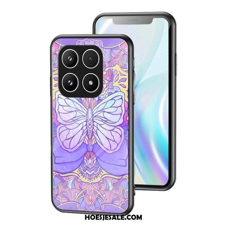 Cover Hoesje Xiaomi 17 Telefoonhoesje Gehard Glas Met Vlinderpatroon