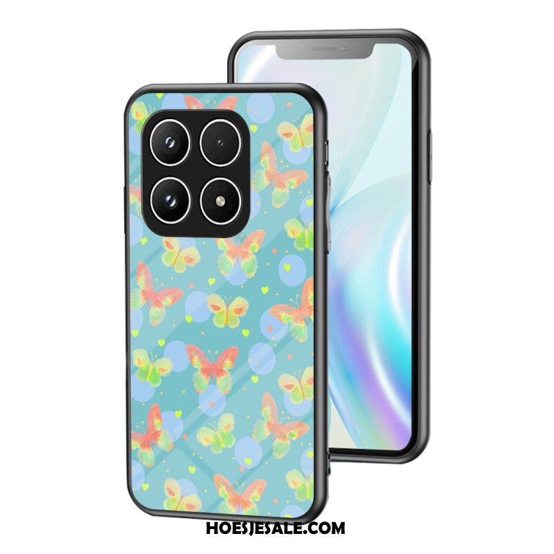 Cover Hoesje Xiaomi 17 Telefoonhoesje Gehard Glas Met Vlinderpatroon