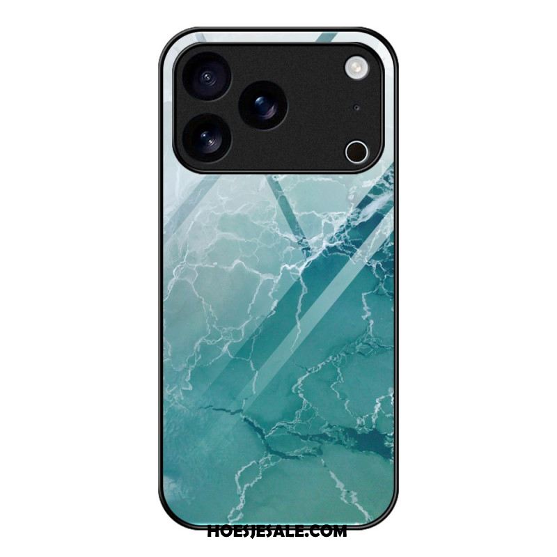 Cover Hoesje iPhone 17 Pro Max Telefoonhoesje Gehard Glas Marmer