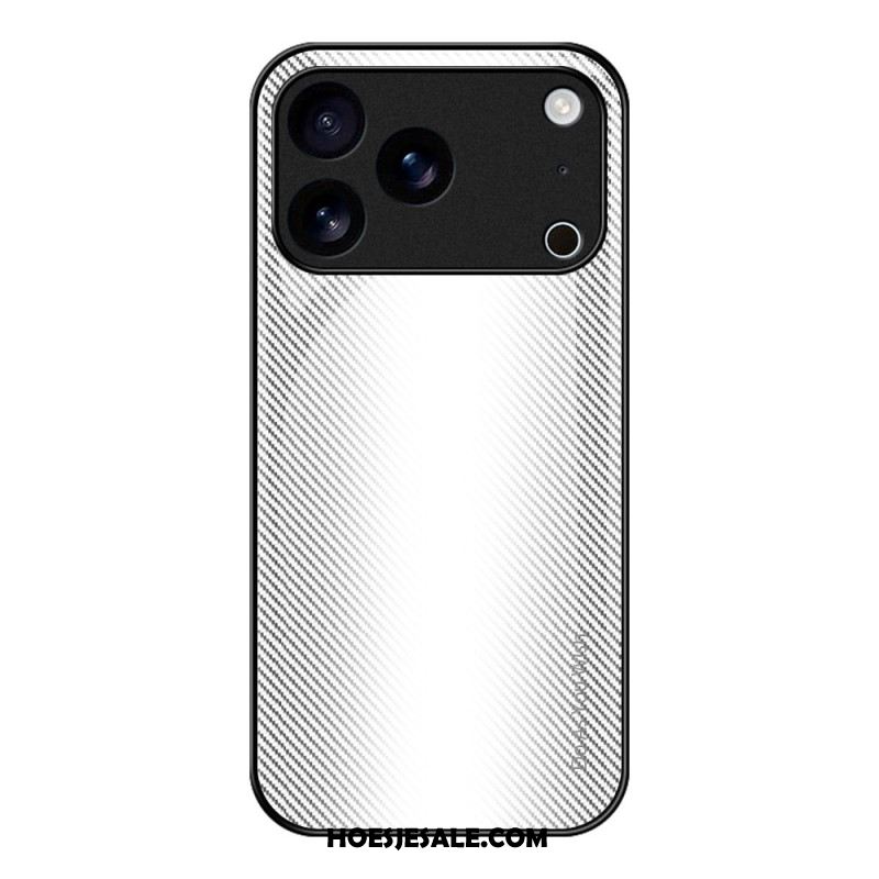 Cover Hoesje iPhone 17 Pro Telefoonhoesje Gehard Glas Met Koolstofvezel