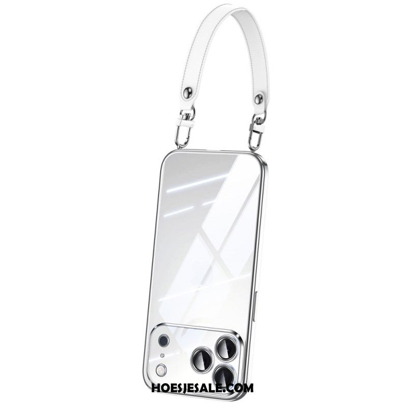 Cover Hoesje iPhone 17 Pro Telefoonhoesje Transparant Met Polsbandje