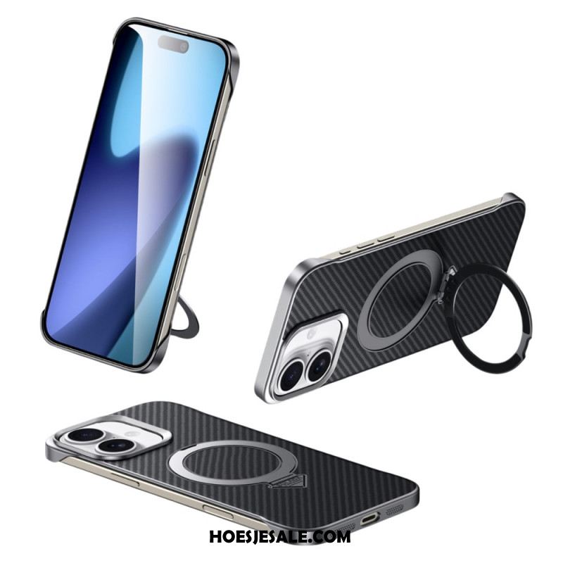 Cover Hoesje iPhone 17 Telefoonhoesje Compatibel Met Magsafe Leerlook Met Standaard