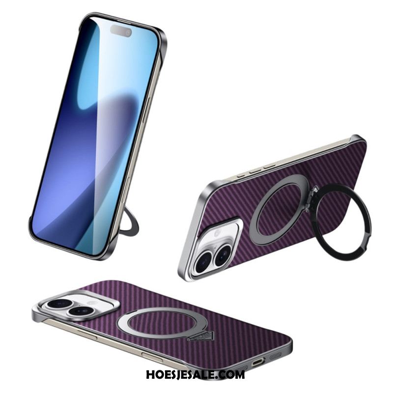 Cover Hoesje iPhone 17 Telefoonhoesje Compatibel Met Magsafe Leerlook Met Standaard