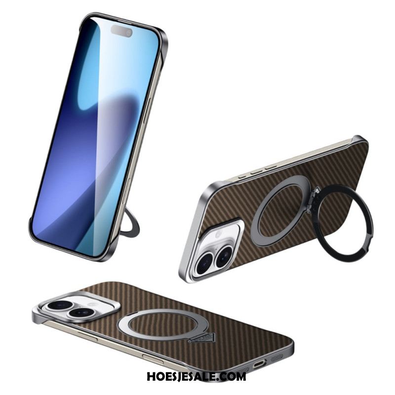 Cover Hoesje iPhone 17 Telefoonhoesje Compatibel Met Magsafe Leerlook Met Standaard