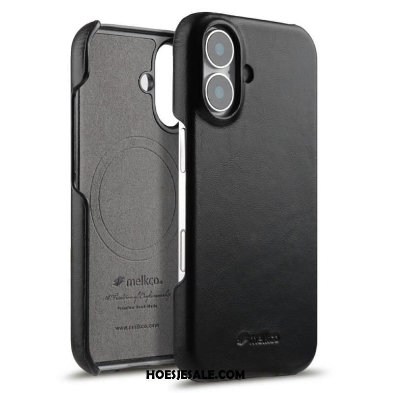 Cover Hoesje iPhone 17 Telefoonhoesje Magsafe-compatibel Gewaxt Leer