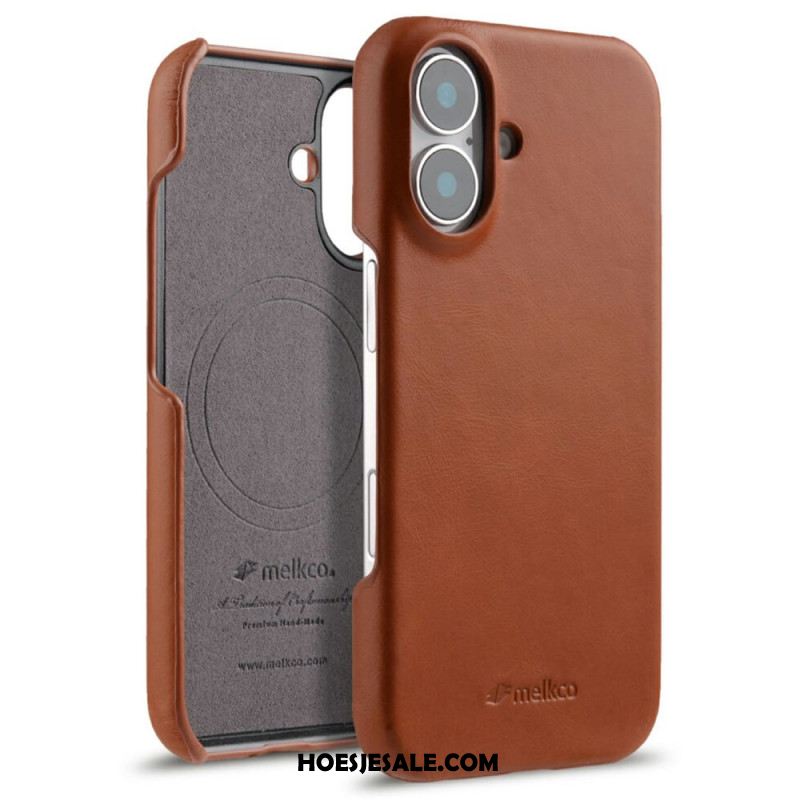 Cover Hoesje iPhone 17 Telefoonhoesje Magsafe-compatibel Gewaxt Leer