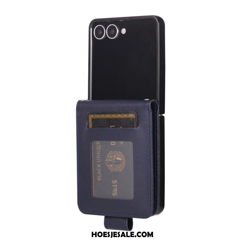 Cover Samsung Galaxy Z Flip 7 Kaarthouder Van Imitatieleer