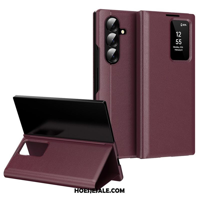 Cover Samsung Galaxy Z Fold 7 Kaarthouder En Slim Venster Bescherming Hoesje