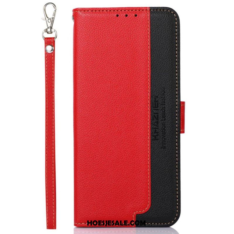 Flip Case Leren Oneplus 13 Tweekleurig Khazneh