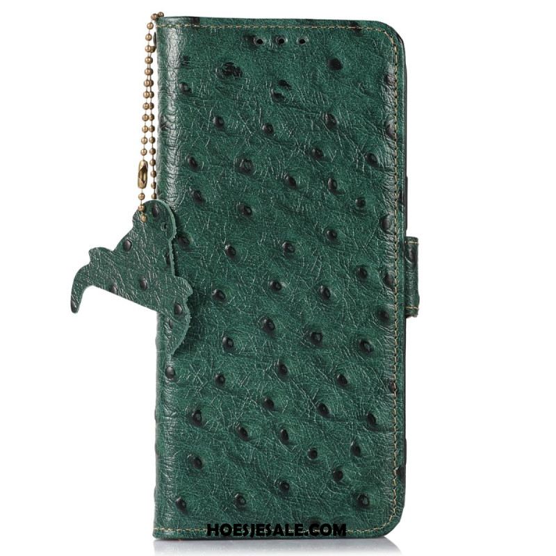 Flip Case Leren Oneplus 15 Echt Leer Met Rfid-blokkering